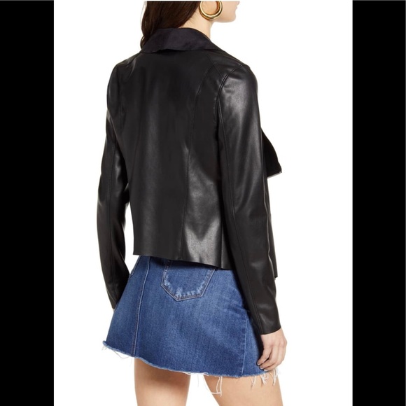 On To The Next faux leather drape front jacket - Picture 2 of 5